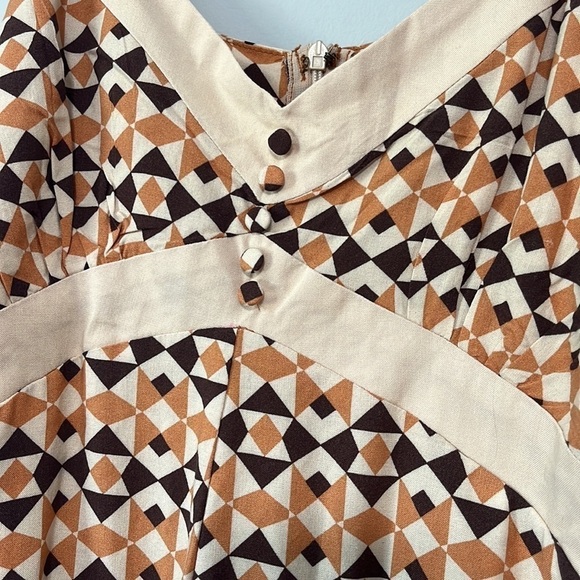 Coco + Jaimeson Brown Geo V-Neck Sleeveless Printed Spaghetti Strap Jumpsuit NWT - Picture 9 of 14